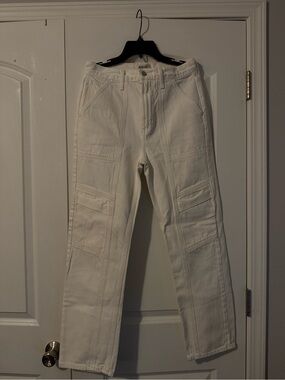 Agolde White Straight-Leg Utility Jeans